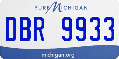 MI license plate DBR9933