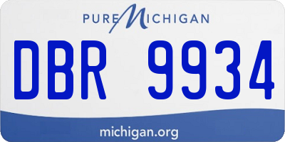 MI license plate DBR9934