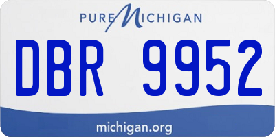 MI license plate DBR9952