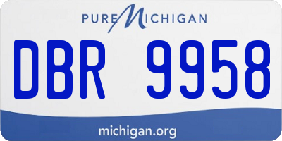 MI license plate DBR9958