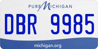 MI license plate DBR9985