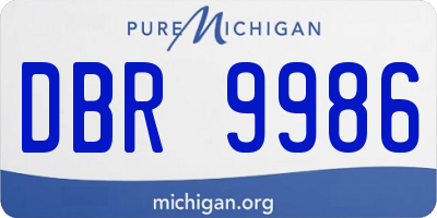 MI license plate DBR9986