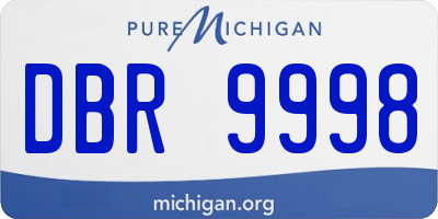 MI license plate DBR9998