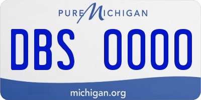 MI license plate DBS0000