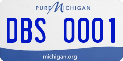 MI license plate DBS0001