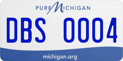 MI license plate DBS0004