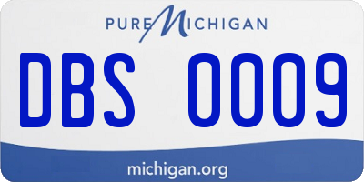 MI license plate DBS0009