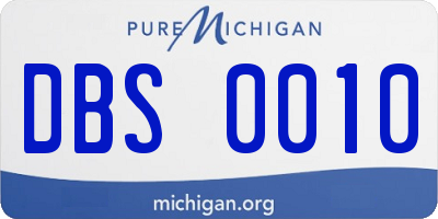 MI license plate DBS0010