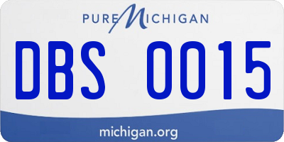 MI license plate DBS0015