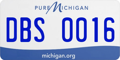 MI license plate DBS0016