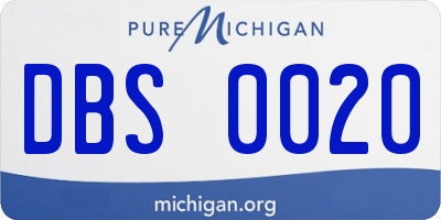 MI license plate DBS0020