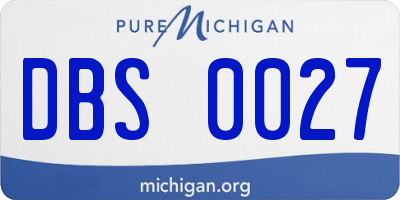 MI license plate DBS0027