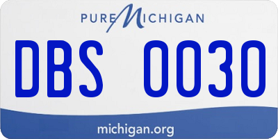 MI license plate DBS0030