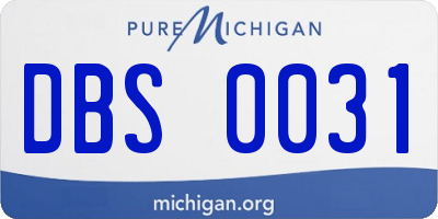 MI license plate DBS0031