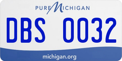 MI license plate DBS0032