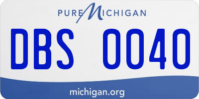 MI license plate DBS0040