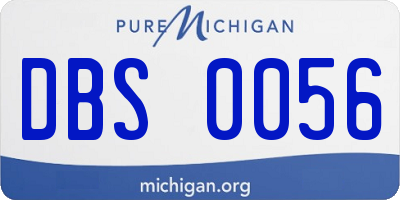 MI license plate DBS0056