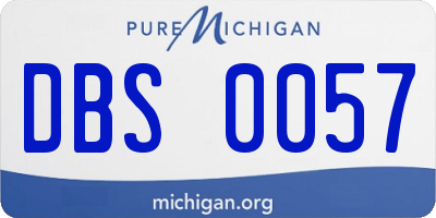 MI license plate DBS0057