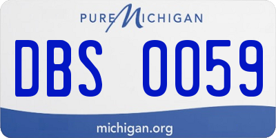 MI license plate DBS0059