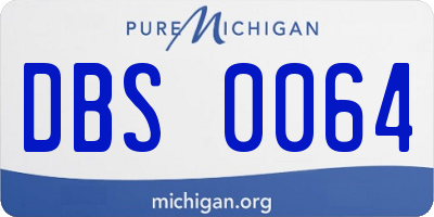 MI license plate DBS0064