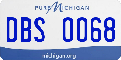 MI license plate DBS0068