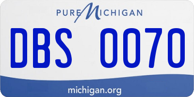 MI license plate DBS0070