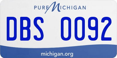 MI license plate DBS0092