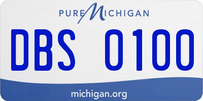 MI license plate DBS0100