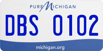 MI license plate DBS0102