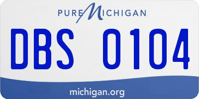 MI license plate DBS0104