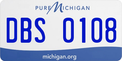 MI license plate DBS0108