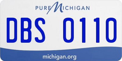 MI license plate DBS0110
