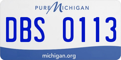 MI license plate DBS0113