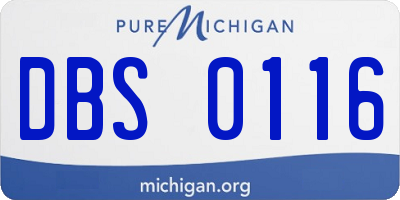 MI license plate DBS0116
