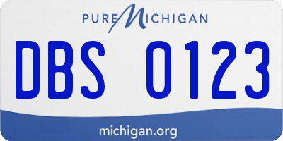 MI license plate DBS0123