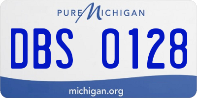MI license plate DBS0128