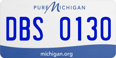 MI license plate DBS0130