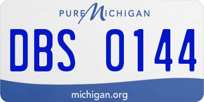 MI license plate DBS0144