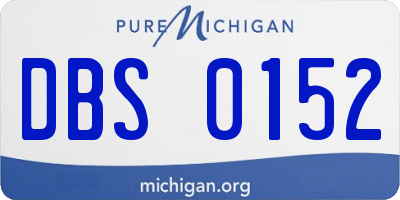 MI license plate DBS0152