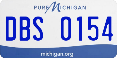 MI license plate DBS0154