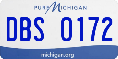 MI license plate DBS0172