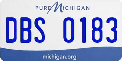 MI license plate DBS0183