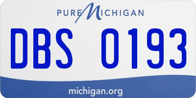 MI license plate DBS0193