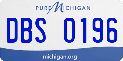 MI license plate DBS0196