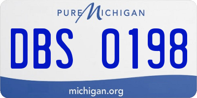 MI license plate DBS0198