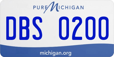MI license plate DBS0200