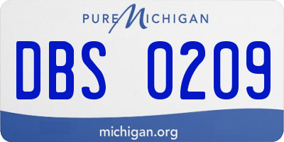 MI license plate DBS0209