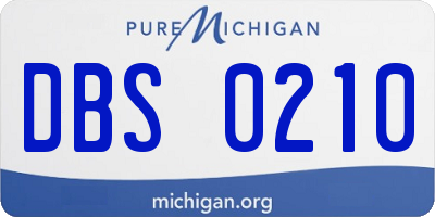 MI license plate DBS0210