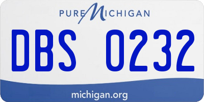 MI license plate DBS0232