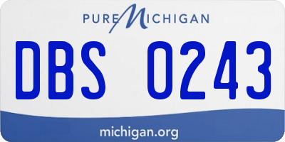 MI license plate DBS0243